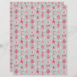 Peppermint Candy Baubles Scrapbook Paper