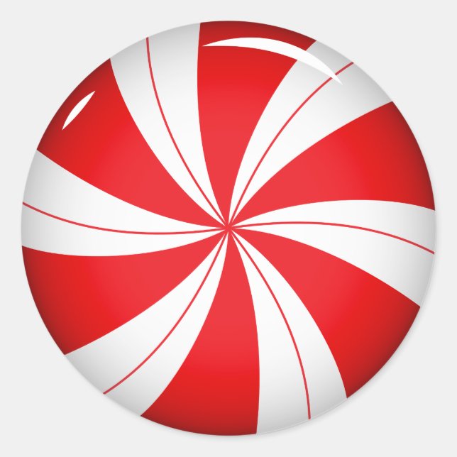 Peppermint Candy | Candy Cane Weihnachtskleber Runder Aufkleber (Vorderseite)