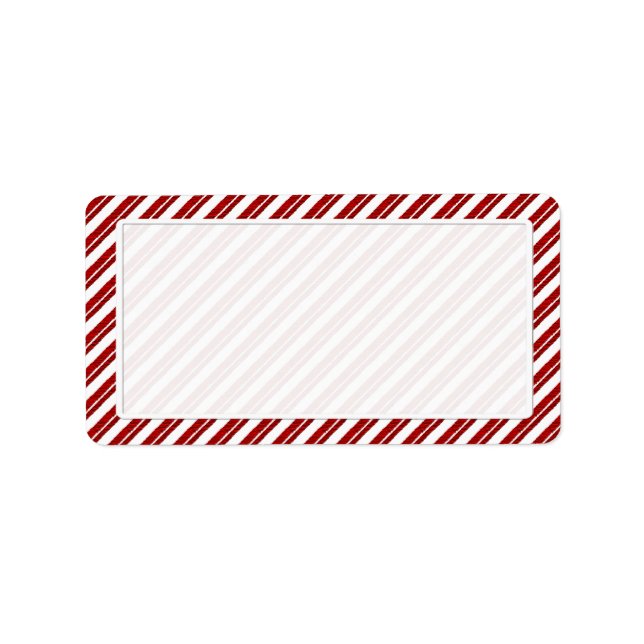 Peppermint Candy Cane Stripe Address Labels Adressaufkleber (Vorne)