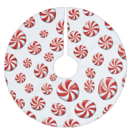 Peppermint Candy Christmas Themed Polyester Weihnachtsbaumdecke