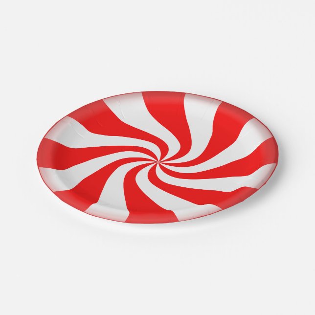 Peppermint Candy Disposable Holiday Paper Teller (Schrägansicht)