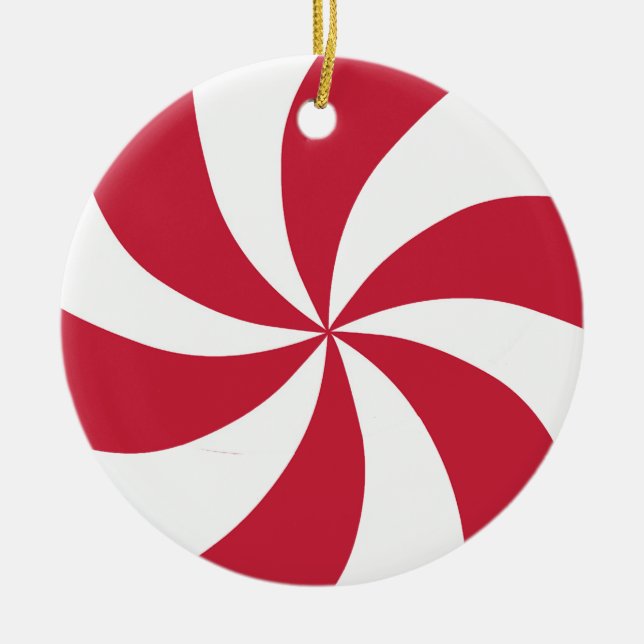 Peppermint Candy Keramik Ornament (Vorne)