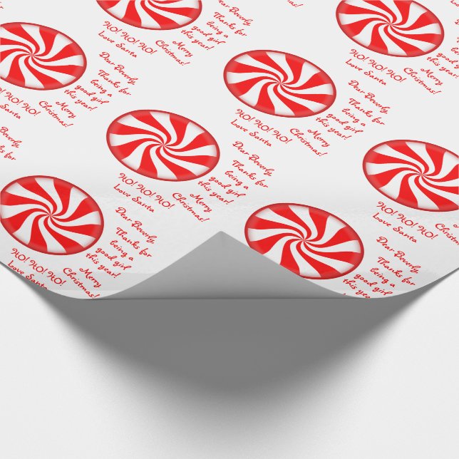 Peppermint Candy Letter von Weihnachten Geschenkpapier (Ecke)