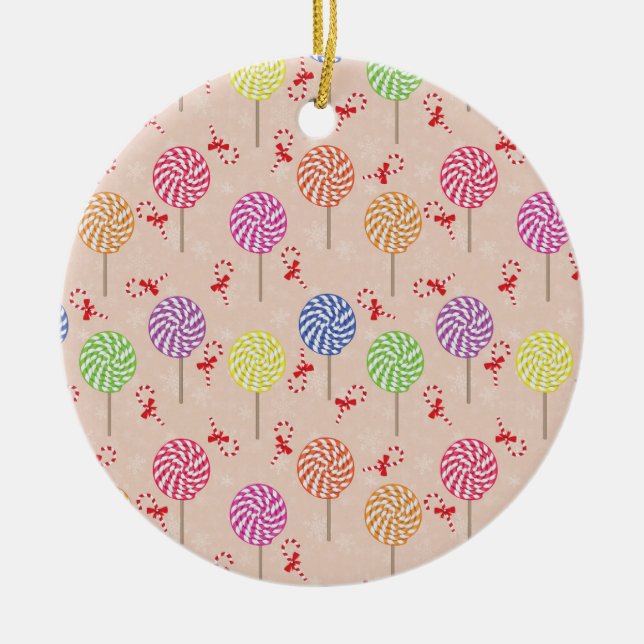 Peppermint Candy Mints Christmas,candy canes Keramik Ornament (Vorne)