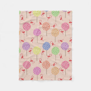 Peppermint Candy Mints Weihnachten, Bonbons Fleecedecke