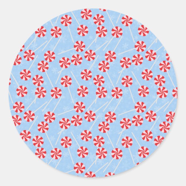 Peppermint Candy Mints Weihnachten Runder Aufkleber (Vorderseite)
