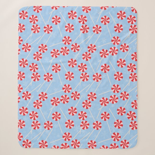 Peppermint Candy Mints Weihnachten Sherpadecke (Vorderseite)