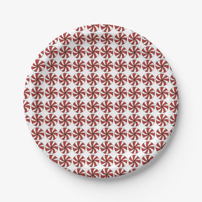 Peppermint Candy Mints Weihnachtsferien Süßigkeite Pappteller (Vorderseite)