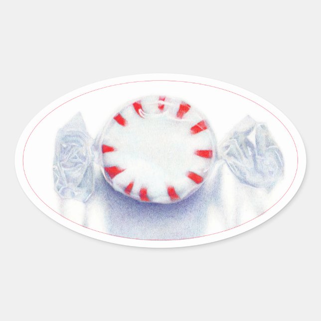 PEPPERMINT CANDY Oval Stickers (Vorderseite)