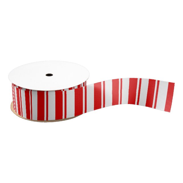 Peppermint Candy Red White Stripe Muster Ripsband (Spule)