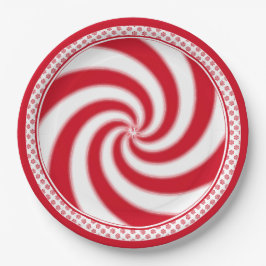 Peppermint Candy Swirl Weihnachtsfeiertag Pappteller