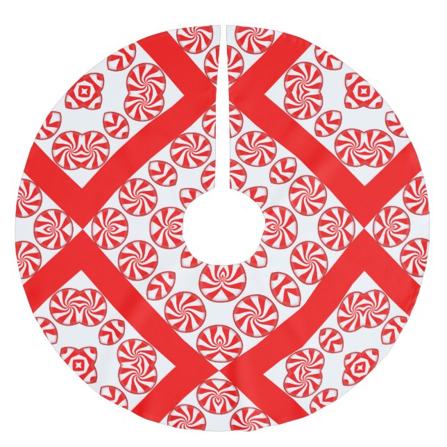 Peppermint Candy Weihnachtsbaum-Rock Polyester Weihnachtsbaumdecke (Vorderseite)
