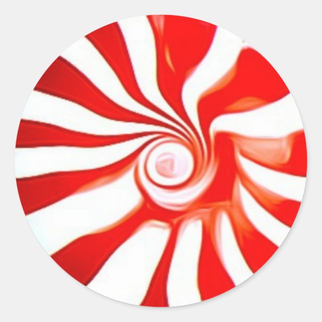Peppermint Candy Weihnachtskleber Runder Aufkleber (Vorderseite)