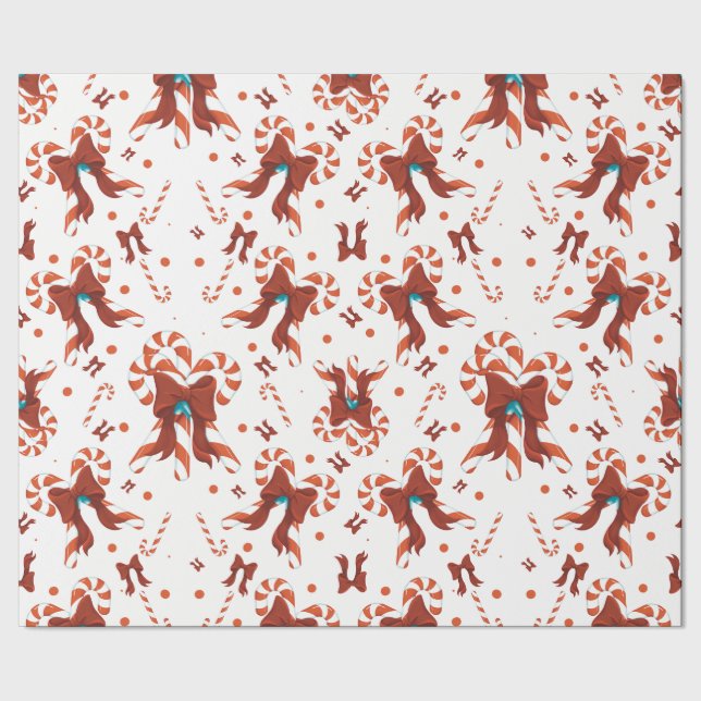 Peppermint Charm Wrapping Paper Geschenkpapier (Saum)