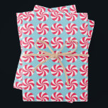 Peppermint Christmas Blue Geschenkpapier Set<br><div class="desc">Peppermint Weihnachtsdesign.</div>
