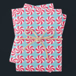 Peppermint Christmas Blue Geschenkpapier Set<br><div class="desc">Peppermint Weihnachtsdesign.</div>