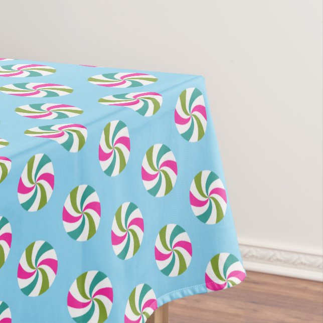 Peppermint Christmas Blue Tischdecke (Beispiel)