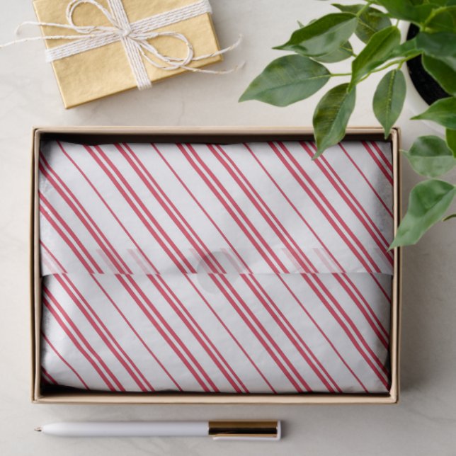 Peppermint Christmas Candy Cane Stripes Seidenpapier (Geschenk)