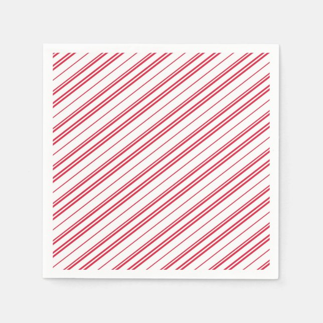 Peppermint Christmas Candy Cane Stripes Serviette (Vorderseite)