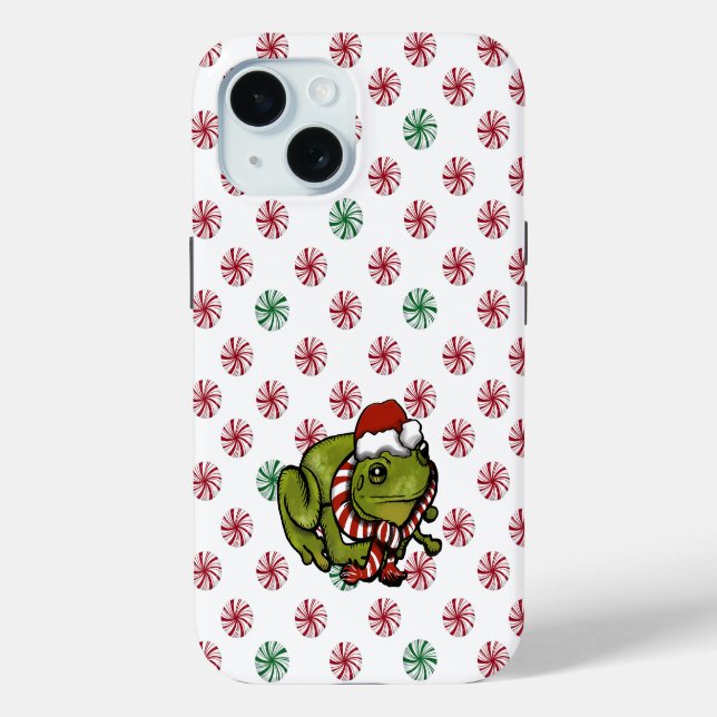 Peppermint Christmas Frog Case-Mate iPhone case (Rückseite)