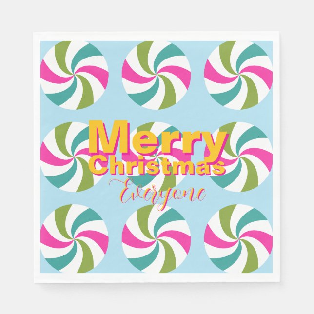 Peppermint Christmas Multicolors Serviette (Vorderseite)