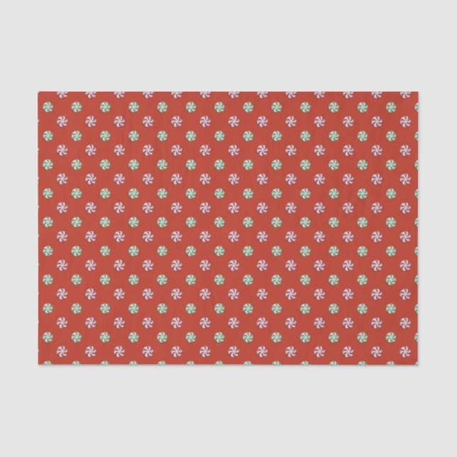 Peppermint Drehung Candies Tissue Paper Seidenpapier (Vorderseite)