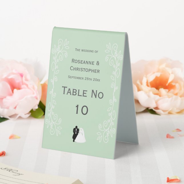 Peppermint farbige Braut- und Bauernzeitung Tischaufsteller (In Situ (Hochzeit))