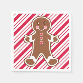 Peppermint Gingerbread Boy Napkins Serviette