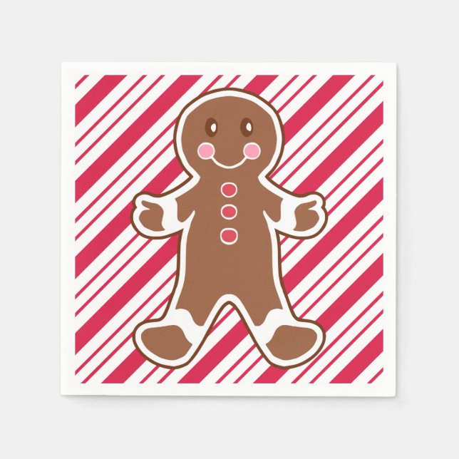 Peppermint Gingerbread Boy Napkins Serviette (Vorderseite)