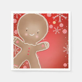 Peppermint Gingerbrot Cookie Holiday Party Serviette