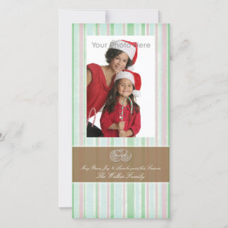 Peppermint Green Foto Weihnachtskarte Feiertagskarte