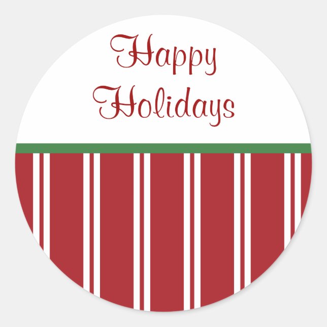 Peppermint Happy Holidays Stickers (Vorderseite)