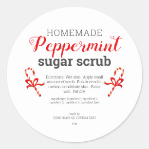 Peppermint hausgemachte Zucker Scrub bearbeitbar Runder Aufkleber