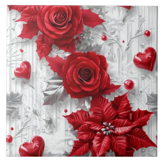 Peppermint Holidays Keramik Tile Fliese (Vorderseite)