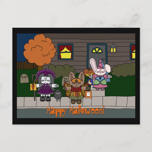 Peppermint Hollow Arrangierbare Halloween-Postkart Postkarte (Vorderseite)