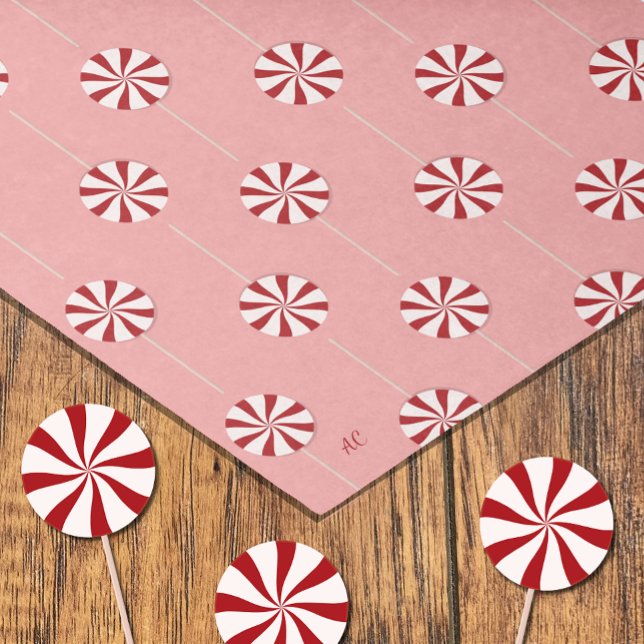 Peppermint Lollipops Pink Holiday Tissue Seidenpapier (Von Creator hochgeladen)