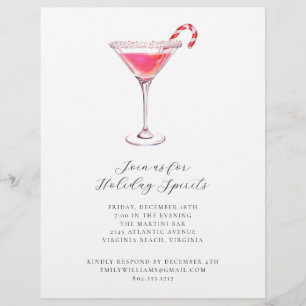 Peppermint Martini Holiday Cocktail Party laden Flyer