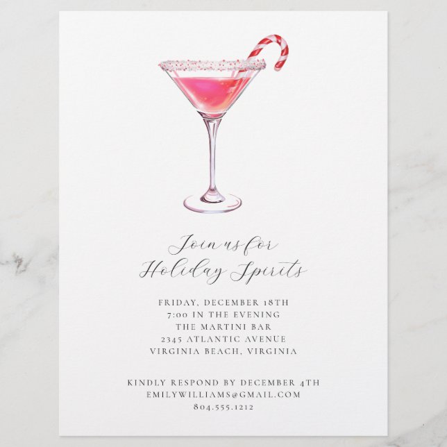 Peppermint Martini Holiday Cocktail Party laden Flyer (Vorne)