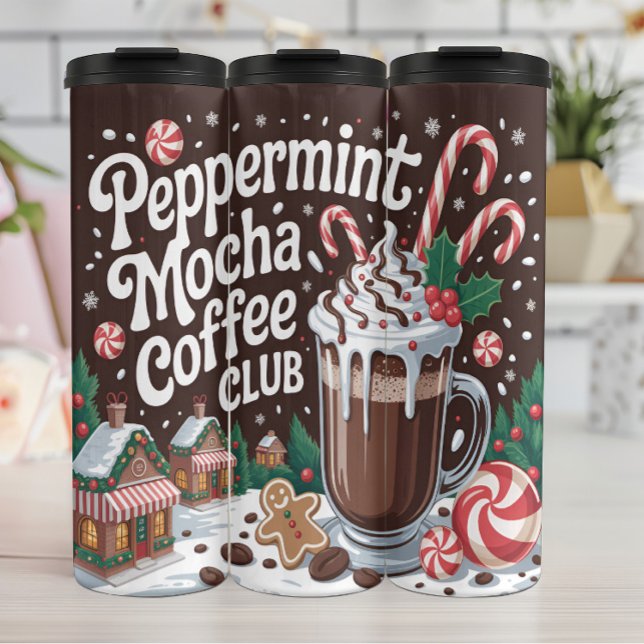 Peppermint Mocha Coffee Club Illustration Thermosbecher (Von Creator hochgeladen)