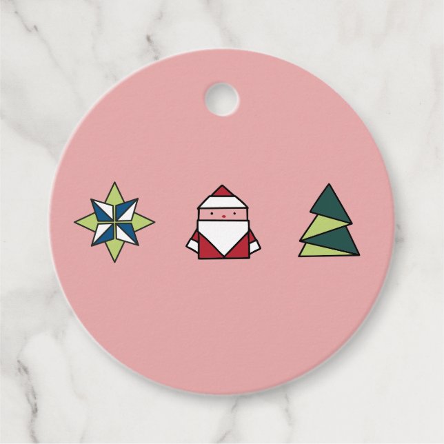 Peppermint Origami Weihnachten Geschenkanhänger (Vorderseite)
