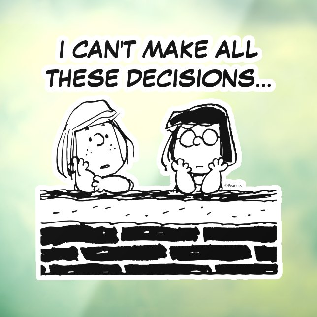 Peppermint Patty & Marcie an der Mauer Fensteraufkleber (Blatt 3)