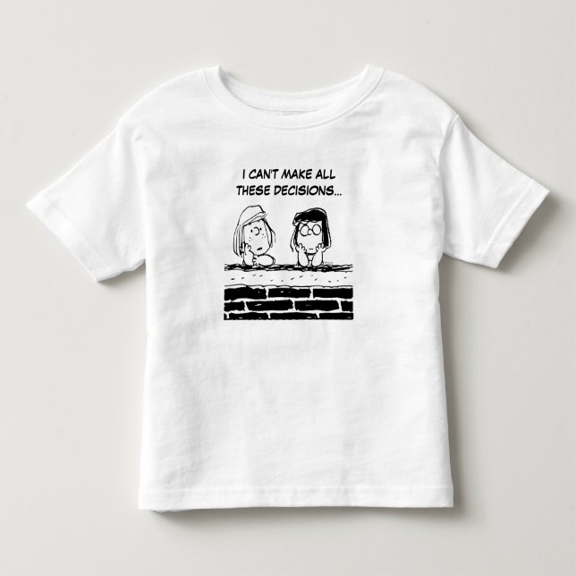 Peppermint Patty & Marcie an der Mauer Kleinkind T-shirt (Vorderseite)
