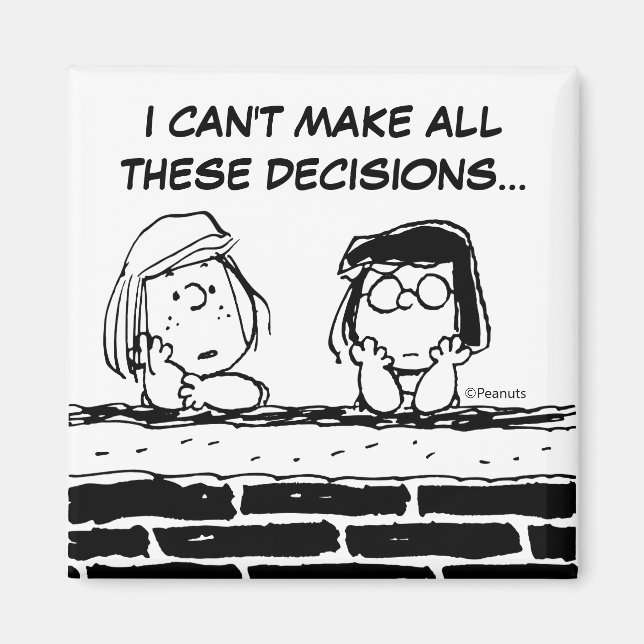 Peppermint Patty & Marcie an der Mauer Magnet (Vorne)