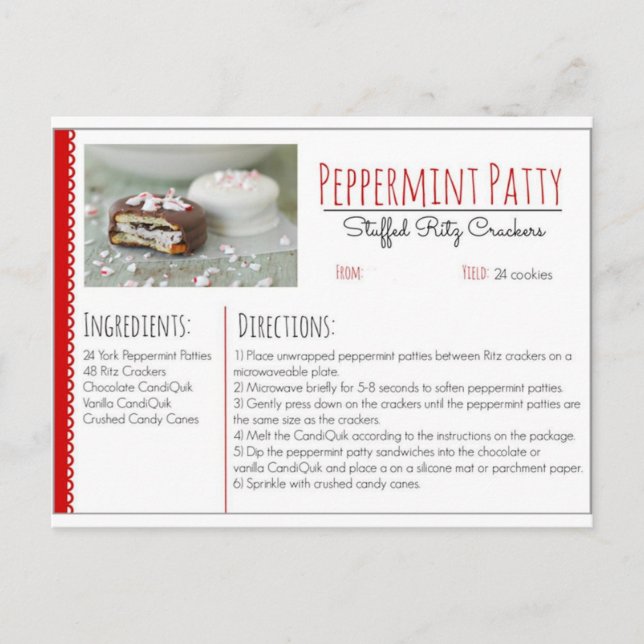 Peppermint Patty Ritz Crackers ( Custom ) Postkarte (Vorderseite)