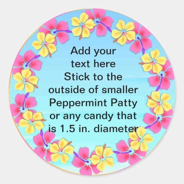 Peppermint Patty Stickers Tropical Luau FAVORS (Vorderseite)