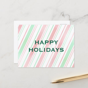 Peppermint R/G Happy Holidays Holiday Postkarte