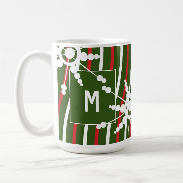 Peppermint Rainbow Weihnachts-Schneeflocke Kaffeetasse (Links)