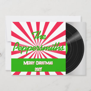 Peppermint Retro Vinyl Record Album Carte de vacan