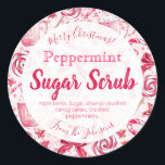 Peppermint Scented Christmas Sugar Scrub Labels Runder Aufkleber<br><div class="desc">Lassen Sie sich kreativ sein,  aber die Kosten werden behalten,  indem Sie köstliche,  duftende Pfefferminzen für Körper und Hände mit Zuckerregen nach dem Duft für den Körper oder die Hände herstellen. Hinter dem Hintergrund des Textes finden Sie viele Bonbons und Pfefferminzen.</div>