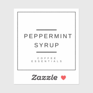 Peppermint-Sirup-Aufkleber Aufkleber